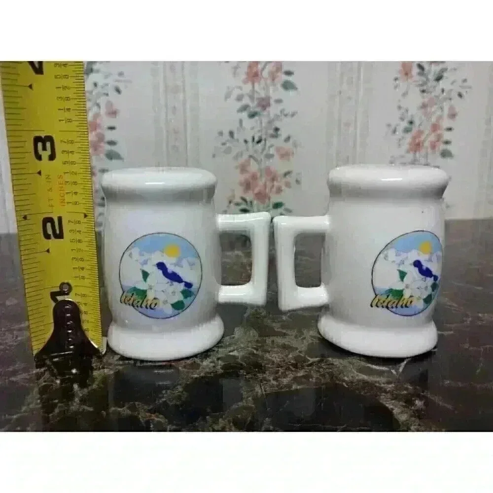 Idaho Salt and Pepper Shakers Blue Bird On Flowers Collectors Item Kitchen Decor